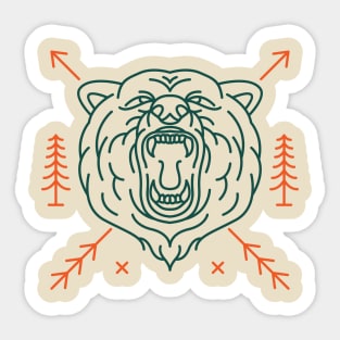 Wild Bear Head Sticker